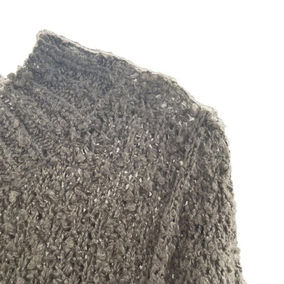 She + Sky Womens Crew Neck Loose Knit Sweater Gray One Size Fits All - Picture 6 of 9